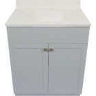 Modular Charleston Gray 30 In. W x 18 In. D x 34-1/2 In. H  Vanity with White Cultured Marble Top Image 1